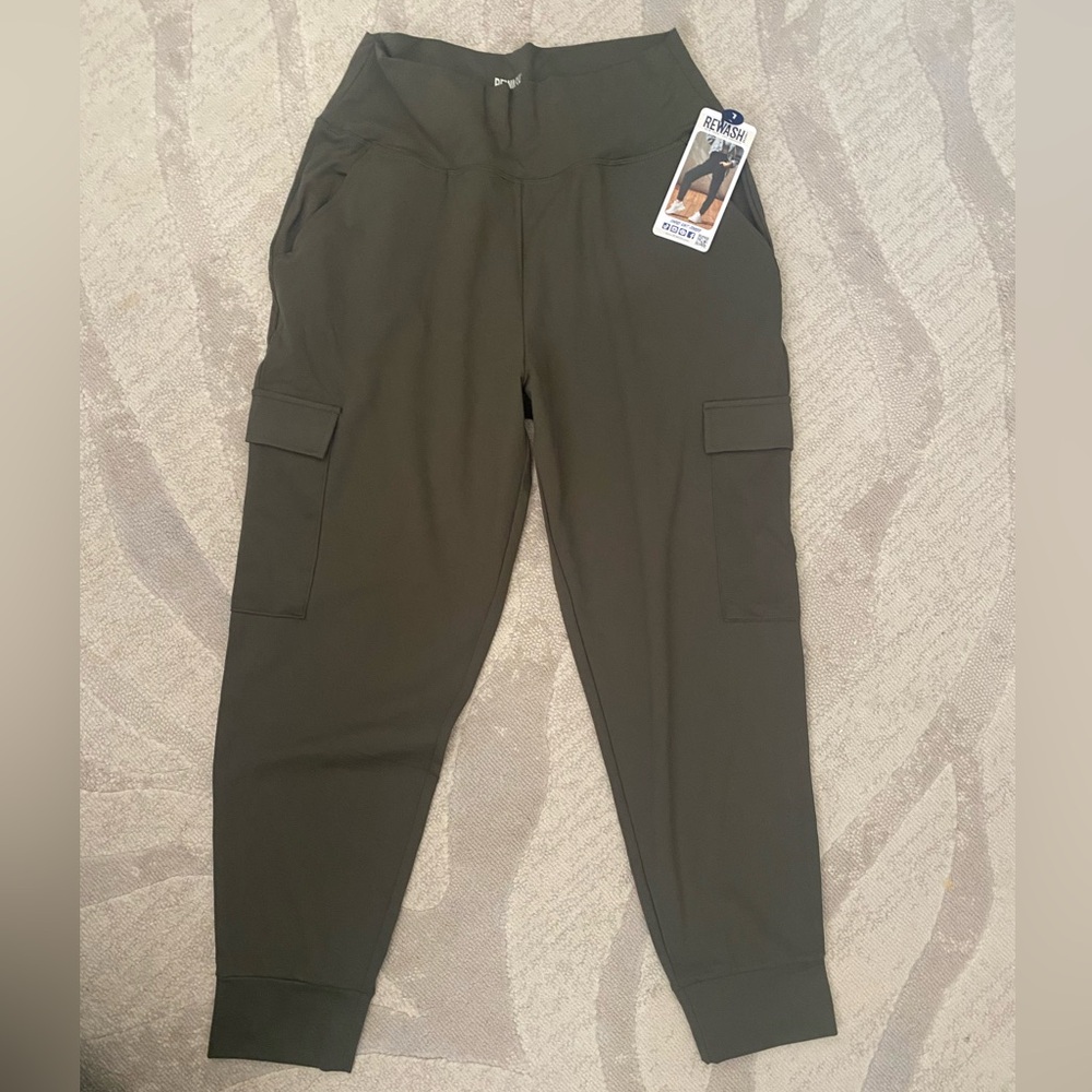 Rewash Dark Green Cargo Joggers